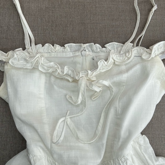 white coquette ruffle tiered dress - Picture 2 of 5